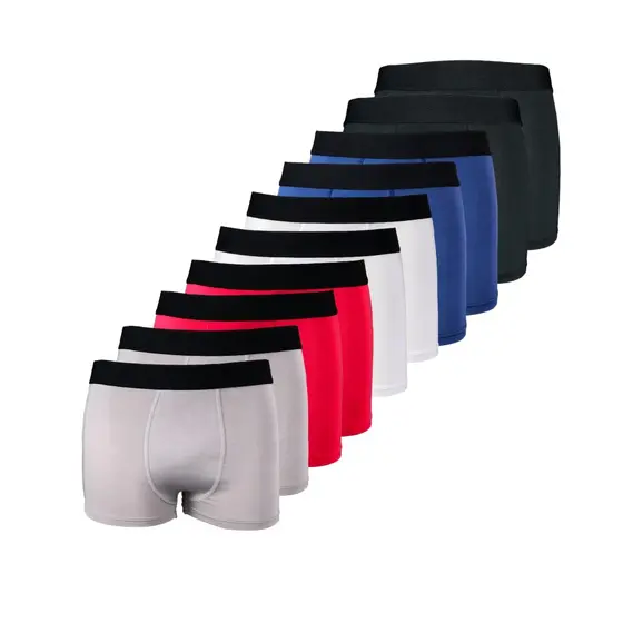 Kit com 10 Cuecas Boxer Box Try Basics Masculina Top Confortável Microfibra
