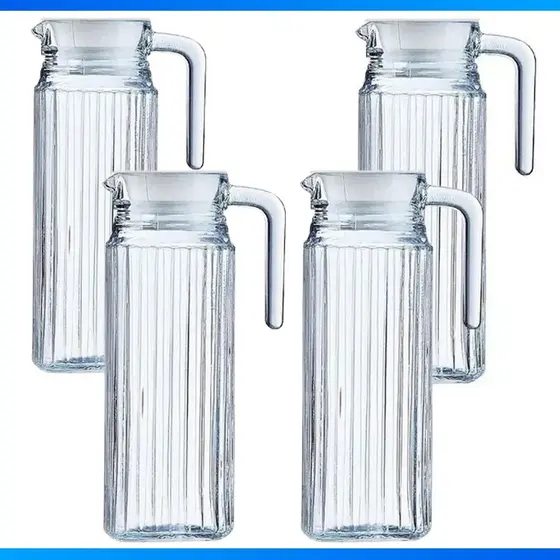Kit 4 Jarras De Vidro Com Tampa  - 1 Litro