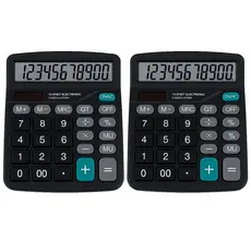 Kit 2 Calculadora 12 Dígitos Display Grande Básica Escritório Escolar Dupla Alimentação 6 Funções
