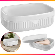 Saboneteira Caixa De Sabão à Prova d'Água Com Tampa Porta Sabonete Banheiro Lavabo