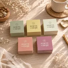 Kit 100 Mini Cartões Sorte de Hoje Frases Agradecimento Cliente Compra Loja Pedido