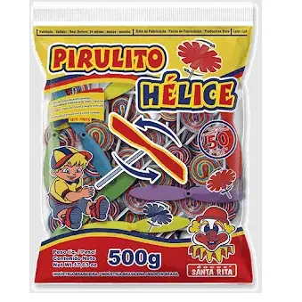 Pirulito Psicodélico com Hélice Brinquedo com 50 unidades - Santa Rita
