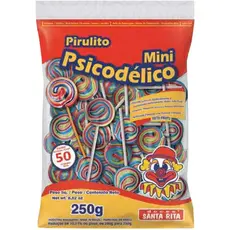 Mini Pirulito Psicodélico Colorido com 50 unidades - Santa Rita