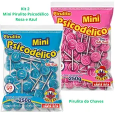 Kit 100 Mini Pirulitos Rosa e Azul Chá Revelação Festa Sacolinha Surpresa