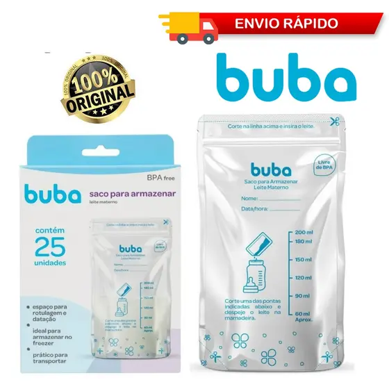 Saco Leite Materno Para Armazenar Congelar Transportar 200ml -  com 25unidades