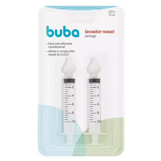 Aspirador Nasal Seringa Para Lavagem Higienização Nasal Buba KIT