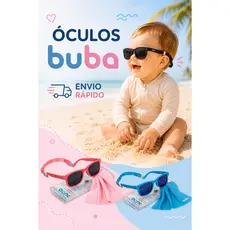 Óculos de sol Para Bebê Criança Flexivel Buba C/ Alça Ajustável e Estojo Proteção Uva e UVB