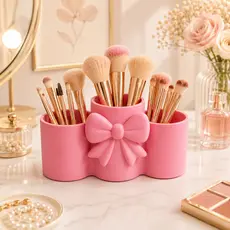 Organizador de Mesa Porta Canetas Pincéis Maquiagem Multifuncional com 3 Divisórias