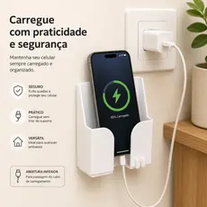 Suporte Parede Adesivo Carregar Celular e Controle Remoto |Sem Furos