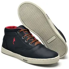 Tenis Sapatenis Infantil Polo Blu Menino Casual Cano Alto em Lona Confortável