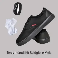 Tênis Masculino Infantil Juvenil Dex Cano Baixo Casual do 27 ao 36 com Relógio Digital e Meia