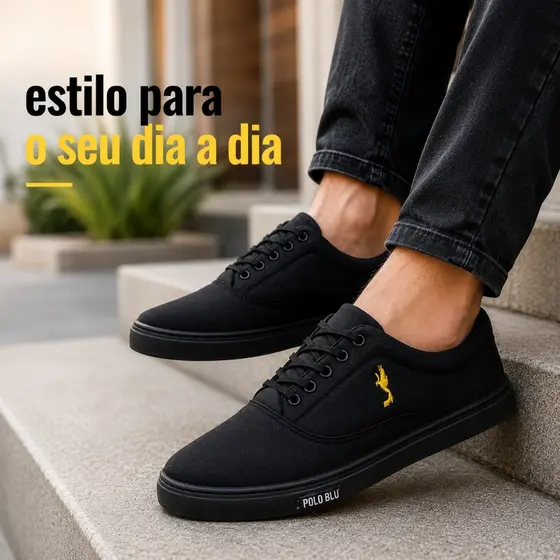 Tênis Masculino Casual Polo Blu Super Leve e Confortavél Cano Baixo do 37 ao 46.