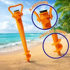 2 Saca Areia Furador Para Guarda Sol E Vara De Pesca Ajustável