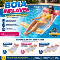 Kit Boia de Piscina Inflável com Rede Flutuante Colchão de Água Confortável