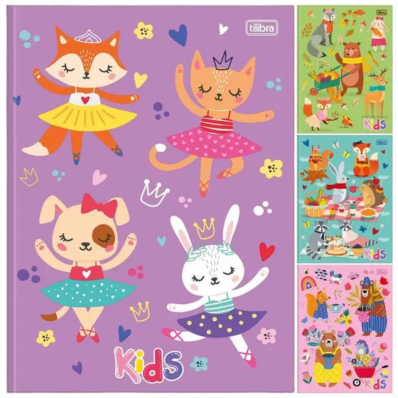 Caderno Universitário Kids Feminino TILIBRA Capa Dura BROCHURA - 48 Folhas