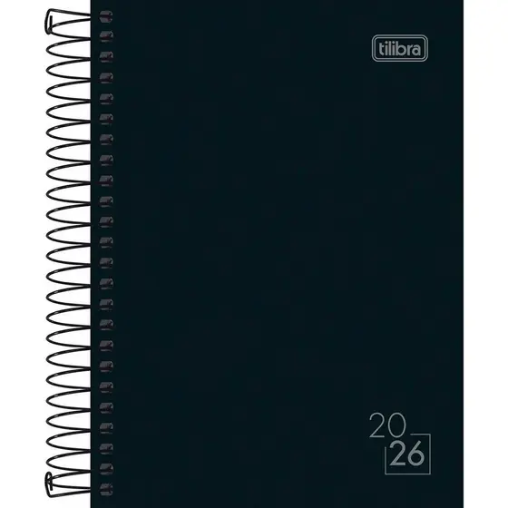 Agenda Espiral Diária Spice Preta 11 X 15,4 CM TILIBRA - 2026