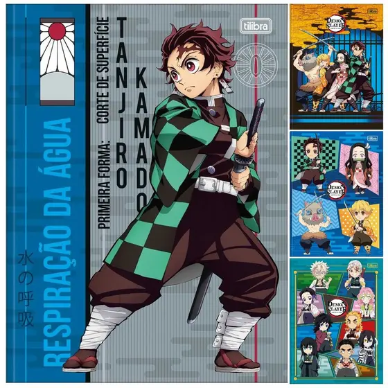 Caderno Universitário Demon Slayer TILIBRA Capa Dura BROCHURA - 80 Folhas