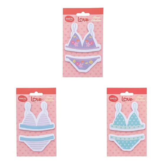 Bloco Adesivo Biquini MOLIN - 2 Blocos C/ 30 Folhas