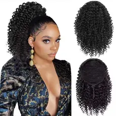 APLIQUE AFRO PUFF DE FRANJA MOICANO FIBRA ORGÂNICA
