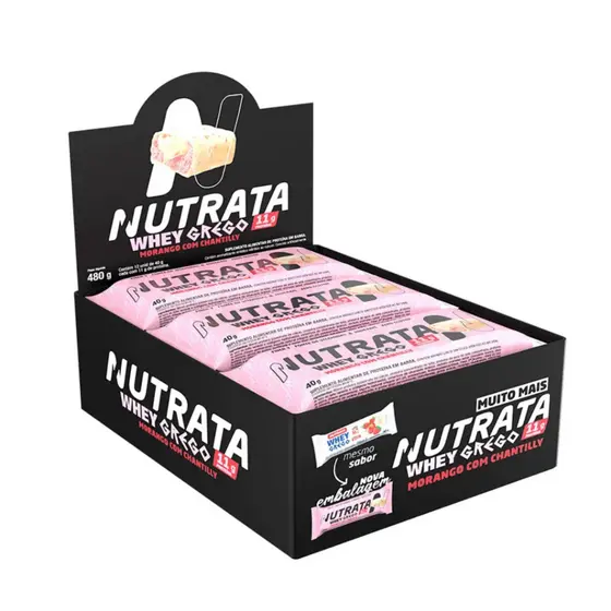 Grego Bar Caixa 12 Unidades Nutrata 40g - Barrinha de Proteina