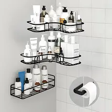 Suportes Suspensos de Banheiro Sem Furo Organizador Shampoo Condicionador Com Suporte de Papel1/2/4