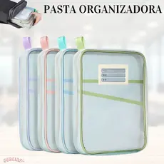 Pasta Organizadora de Nylon Moderna Transparente Para Documentos Faculdade Escola
