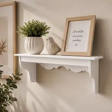 Prateleira Para Sala Decoracao Mdf Trabalhada Branca