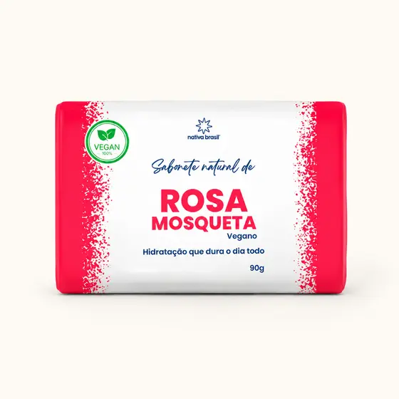 Sabonete Rosa Mosqueta Clareador e Hidratante  Uniformiza Manchas, Regenera e Ilumina a Pele