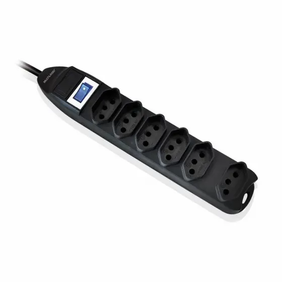 Filtro De Linha Multilaser 6 Tomadas Preto Linear Bivolt - WI221