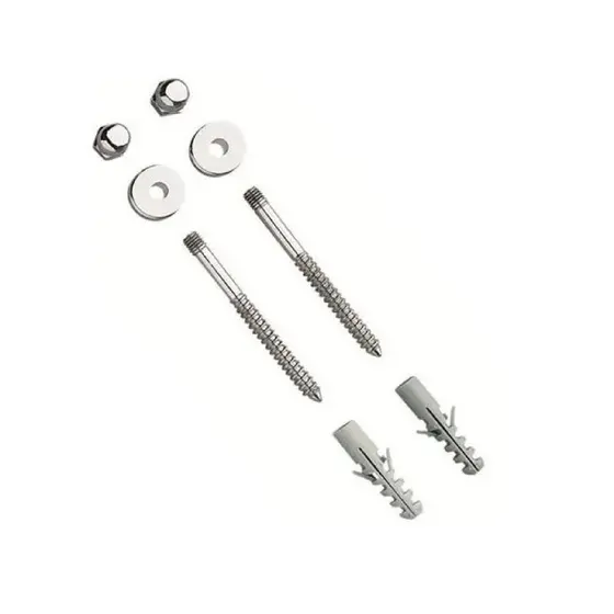 Kit Parafuso Inox Cromado 8mm Fixação Vaso Sanitário e Bidê Completo