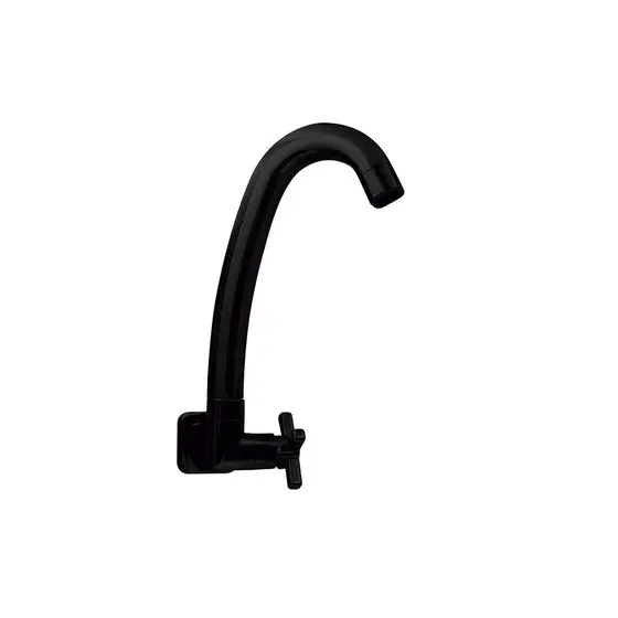 Torneira Quadrada Black/Preto Cozinha Parede Bica Móvel Abs