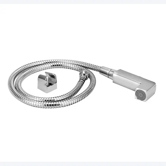 Kit Ducha Higiênica Gatilho Quadrado + Flexível 1,20 Cromado