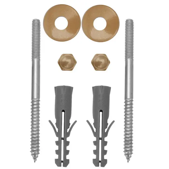 Kit Parafuso Inox Gold/Dourado 10mm Fixação Vaso Sanitário
