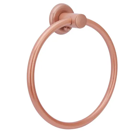 Porta Toalha Argola Mãos Rosto Metal Inox Rose Banheiro Toalheiro