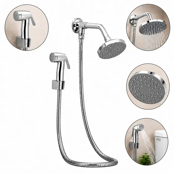 Chuveiro Ducha Flatt Redondo Completo Com Desviador Solar Gás Banheiro Fino