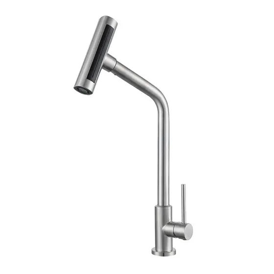 Torneira Gourmet Cozinha Mesa 4 Jatos Inox 304 Escovado Agua Quente Fria