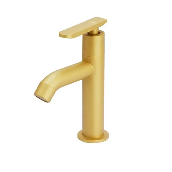 Torneira Lavatorio Slim ABS Pratica Gold Dourado Mesa 1/4 Volta Ceramica Banheiro