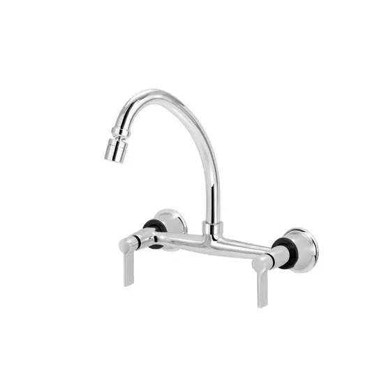 Torneira Misturador Cozinha Arejador Articulado Parede Luxo Agua Quente Fria Anti Respingo