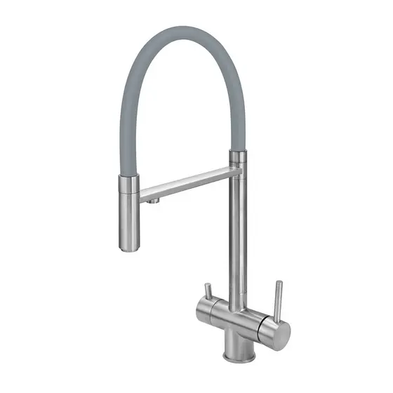 Torneira Cozinha Monocomando Saída Para Filtro Inox Escovado Agua Quente Fria Gourmet