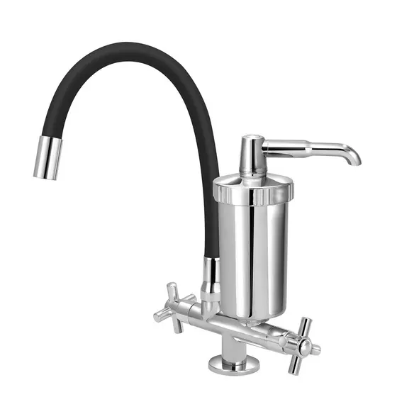 Torneira Cozinha Mesa Flexivel Preto ABS Com Filtro Slim 1/4 Volta Gourmet Bica Giratoria