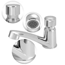 Torneira Automática Banheiro Lavatório Temporizada Cromada Botão Inox Economia Água Pia Mesa Cuba