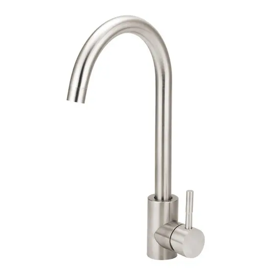 Torneira Cozinha Monocomando Inox 304 Escovado Bica Movel Alavanca 1/4 Volta Ceramica