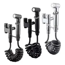 Ducha Higiênica Dubai Luxo Preto Metálica Registro Duplo