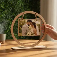 Centro de Mesa Porta Foto MDF 15CM Lembrancinha Casamento Formatura Porta Retrato Festa Arranjo Mesa
