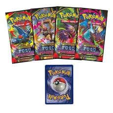 Combo 4 Booster Pokémon Fogo Fantasmagorico Lacrado Original COPAG + Carta Coreana Aléatoria