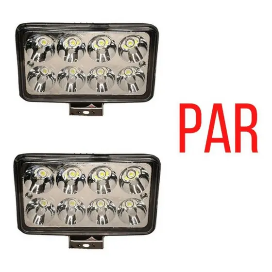FAROL DE MILHA AUXILIAR 8 LEDS 24 WTS CARRO CAMINHÃO KIT COM 2 UNID