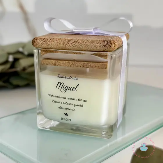 Lembrança de Batizado vela perfumada convite de Madrinha/Padrinho/Padrinhos de batizado