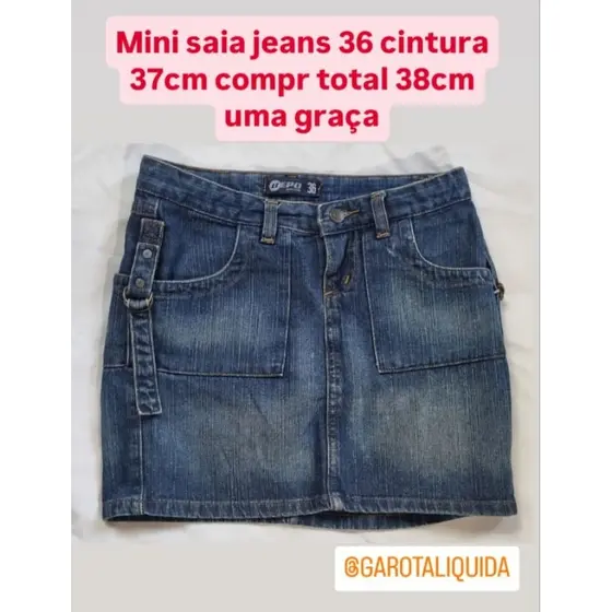 Mini saia jeans 36 linda