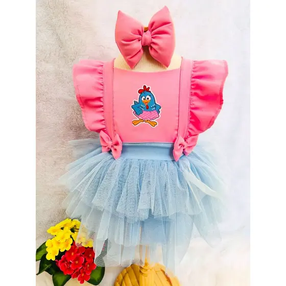 salopete galinha pintadinha romper tematico galinha pintadinha rosa