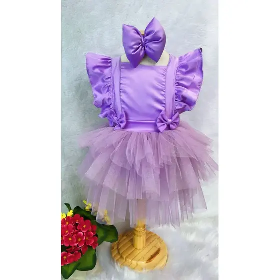 salopete rosa,lilas,amarelo,azul,vermelho romper tematico vestido liso laço SMARTH THE CAKE
